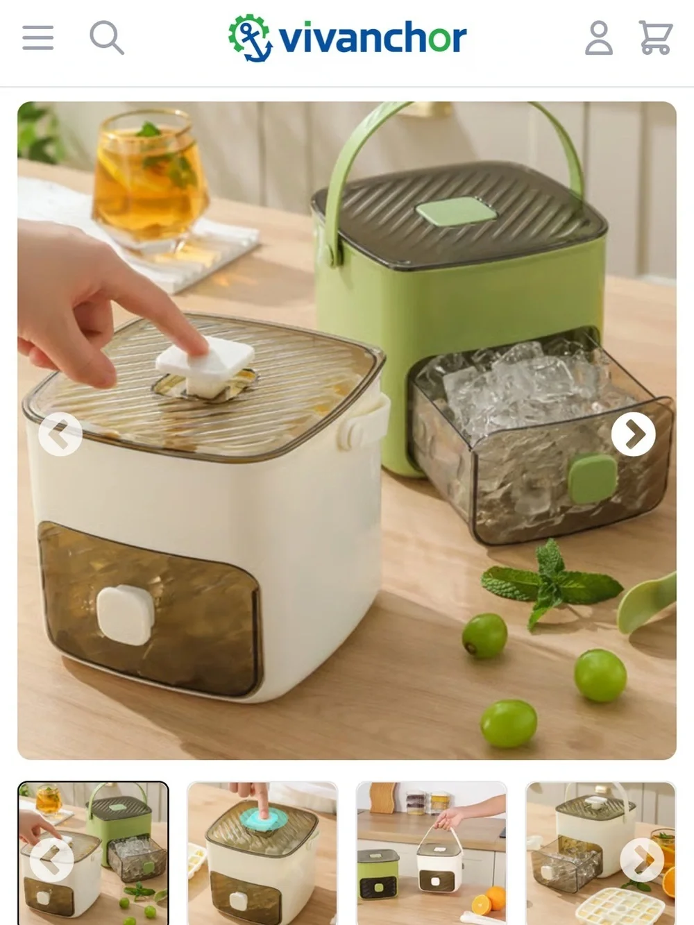 Handled Press-Type Ice Cube Tray (Double-Layer)
